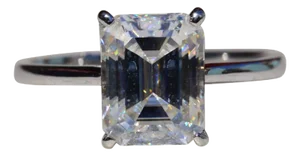 The Artemisa: Ladies Signed White Gold 3CT Moissanite Engagement Ring