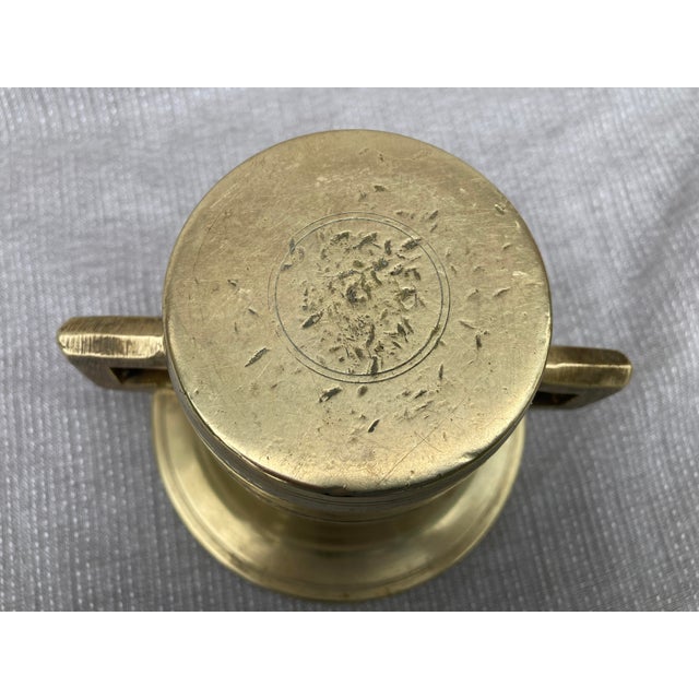 Vintage Polished Bronze Mortar For Sale - Image 11 of 11