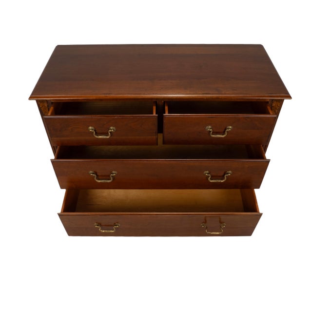 Wood 1990s Ethan Allen Regent’s Park Cherry Chest of Drawers Dresser W/ Brass Pulls For Sale - Image 7 of 18