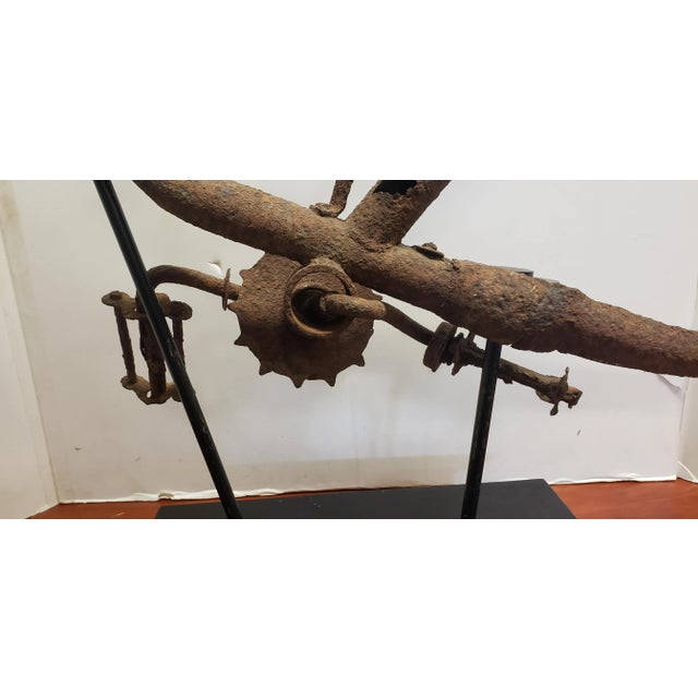 Vintage 1940s-50's Bicycle Sculpture With Stand For Sale - Image 4 of 11