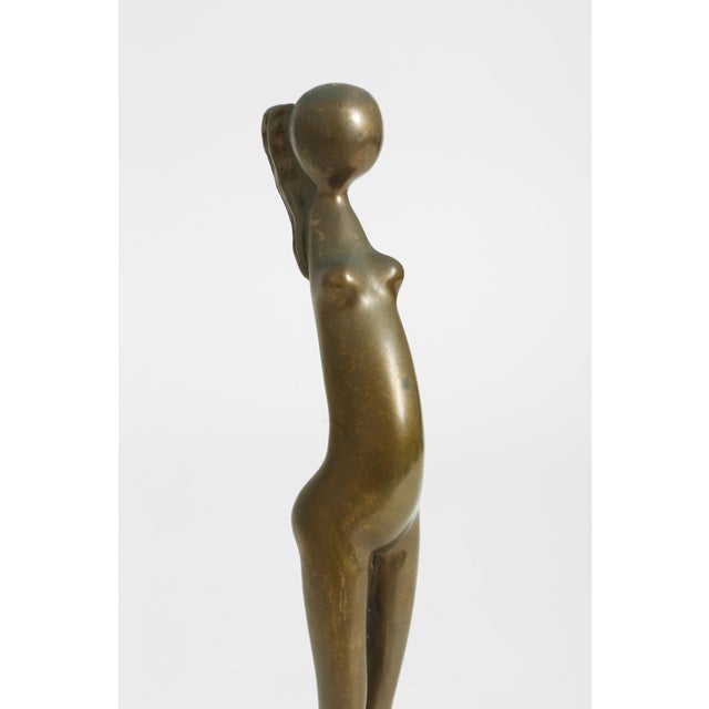 Beautiful brass figure sculpture atop a solid marble plinth. Material Brass Marble Condition Great - Wear consistent with...