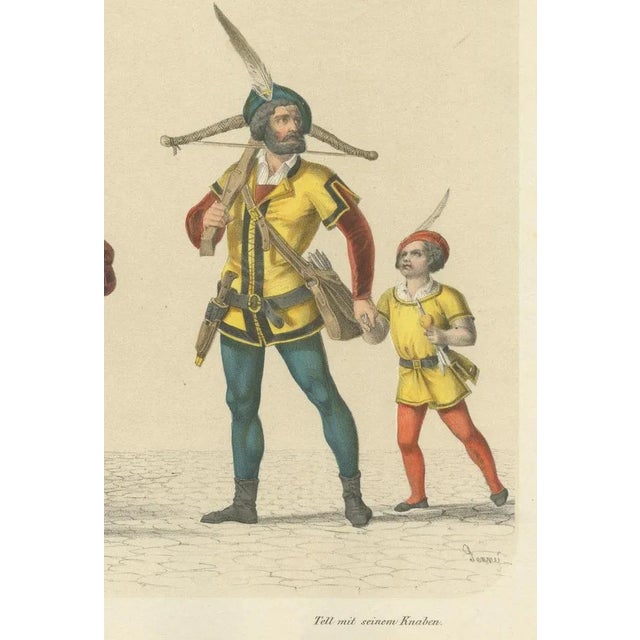 Heinrich Jenny, The Banner of the Swiss Confederation and William Tell, 1855, Lithograph on Paper For Sale - Image 6 of 10