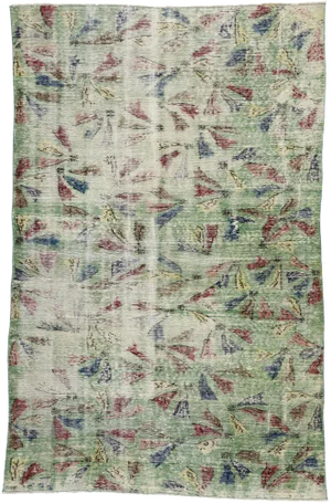 Vintage Zeki Muren Distressed Turkish Sivas Rug - 5′8″ × 8′9″