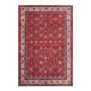 Retro Persian Tabriz Red/Beige Wool Rug - 9'11'' X 13'2'' For Sale