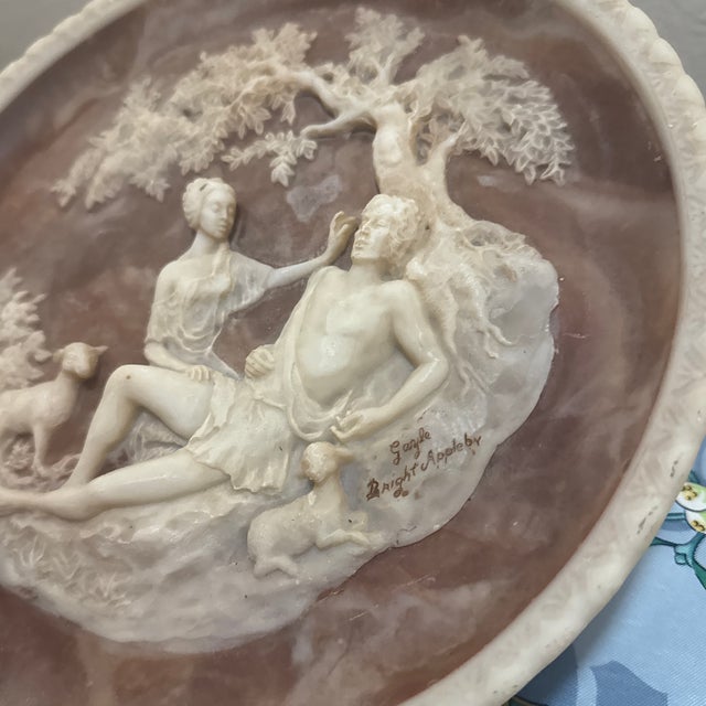 This exquisite handcrafted Incolay Stone collector plate, titled "A Thing of Beauty," is a true vintage masterpiece....