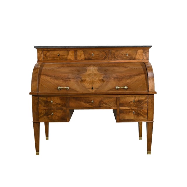 19th Century Directory Cylinder Desk in Walnut For Sale