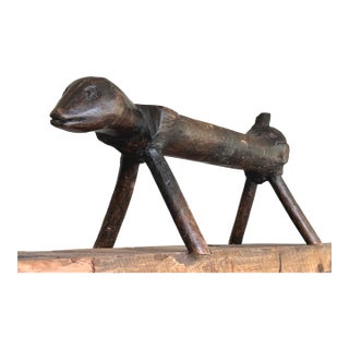 Antique Folk Art Hand Carved Zoomorphic Naive Footstool For Sale