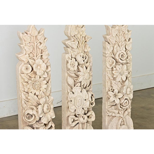 French French 19th Century Set of 3 Hand-carved Marble Corbels For Sale - Image 3 of 9