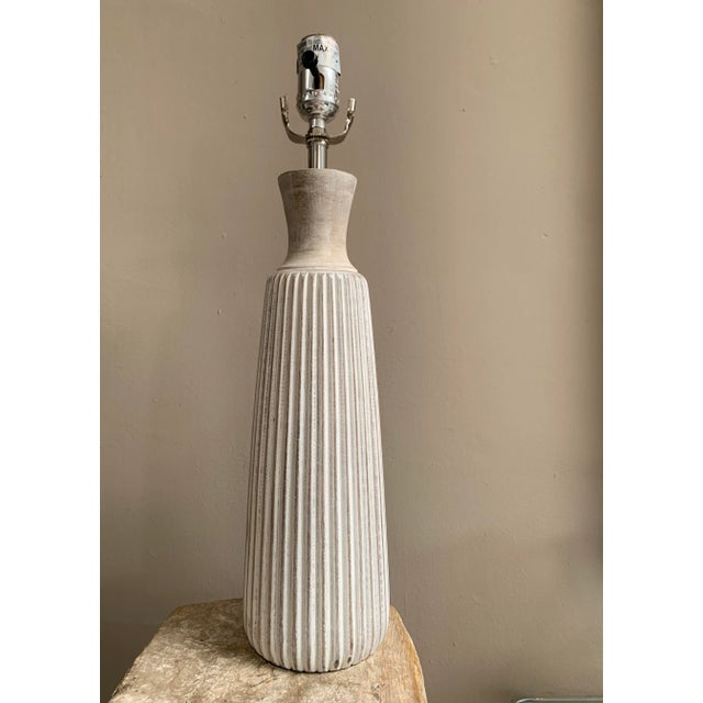 White Washed Wooden Table Lamp For Sale - Image 4 of 6