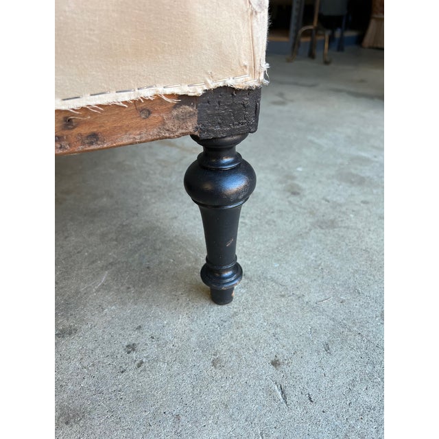 French 19th Century Chaise With Wooden Arm Details For Sale - Image 15 of 18