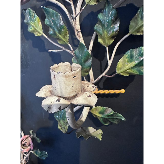1930s Toleware Candle Sconces For Sale - Image 12 of 12