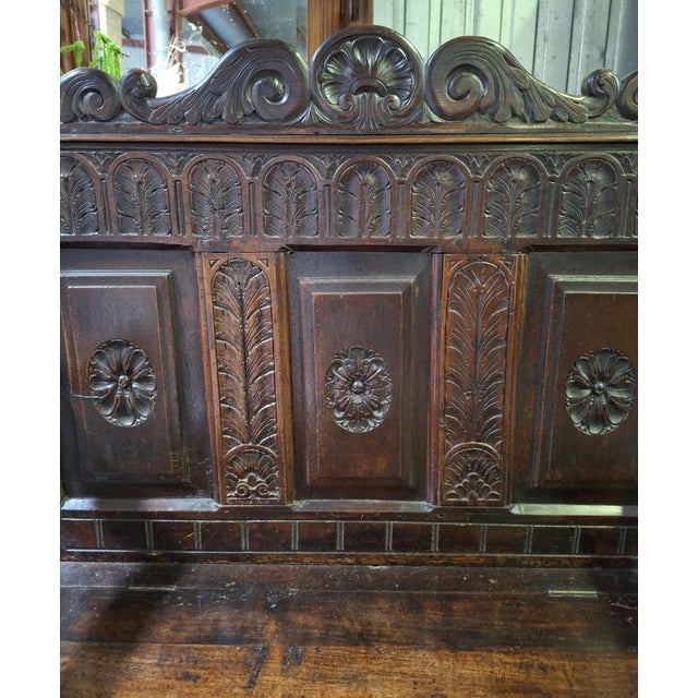 Brown 19th Century Renaissance Carved Wooden Storage Bench For Sale - Image 8 of 11