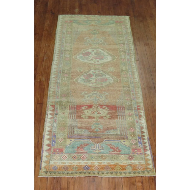 Textile Early 20th Century Anatolian Turkish Runner - 3'4" x 8'9" For Sale - Image 7 of 7