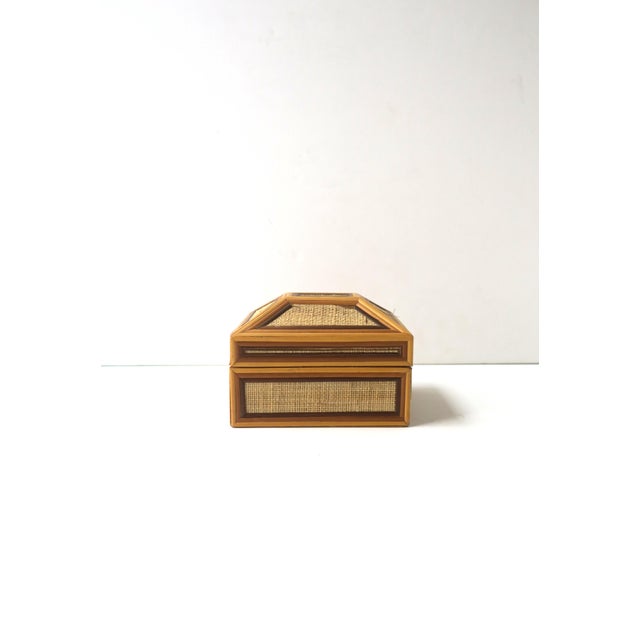 Contemporary Wicker Linen Jewelry Box For Sale - Image 3 of 12