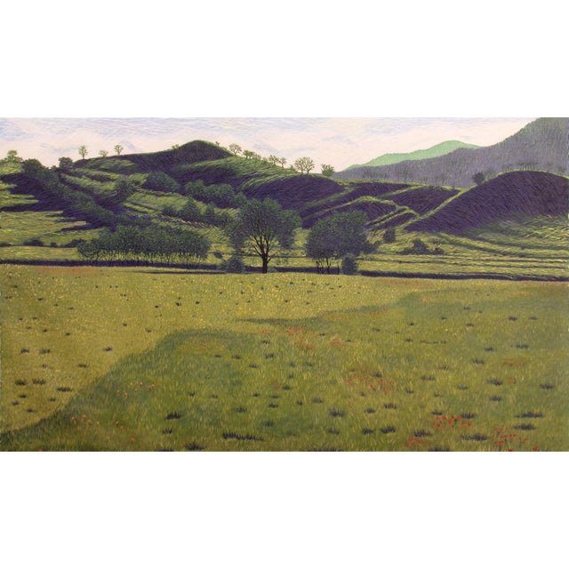 Impressionist Gordon Mortensen "High Meadows" Signed Numbered Woodcut Art Print 1984 MakeOffer For Sale - Image 3 of 6