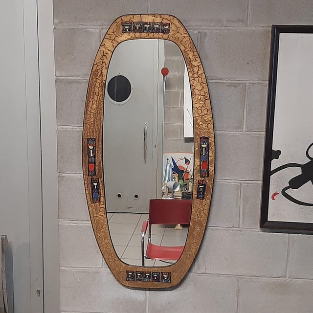 Enamelled Metal Mirror by Siva Poggibonsi, 1950s For Sale - Image 6 of 18