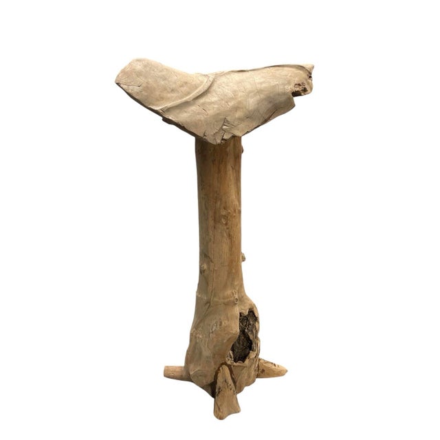 Mid-Century Modern Artisanal Hand-Carved Teak Root Mushroom Sculpture For Sale - Image 3 of 12