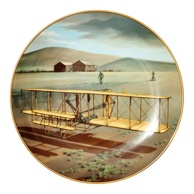 1984 American Heritage Fine China "Kitty Hawk" Wright Brothers Collector Plate — America's Heritage of Flight Series No. 1 — Numbered Limited Edition For Sale