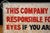 Vintage Hand-Painted Metal Industrial Workplace Safety Glasses Liability Sign For Sale - Image 4 of 7