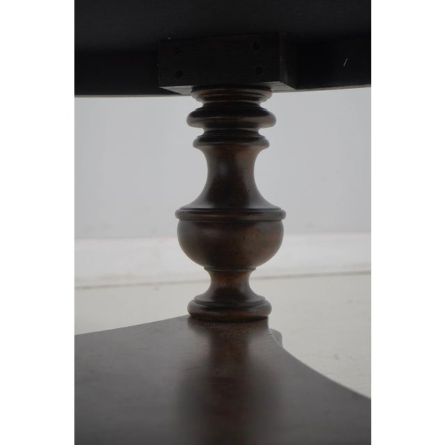 2000 - 2009 Large Round Continental Style Upholstered Ottoman Coffee Table For Sale - Image 5 of 12