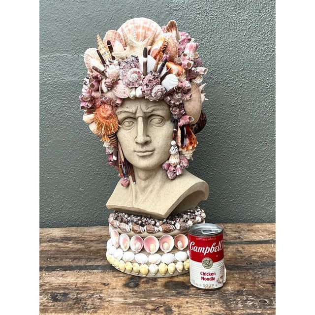 Vintage Coastal Shell Embellished Bust For Sale - Image 12 of 12