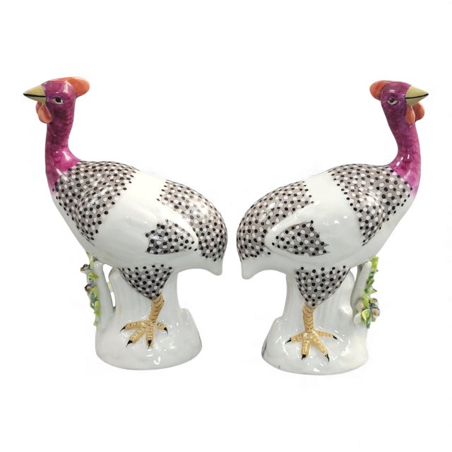 Guinea Fowl Figures from Samson, Paris, 1845, Set of 2 For Sale - Image 4 of 12