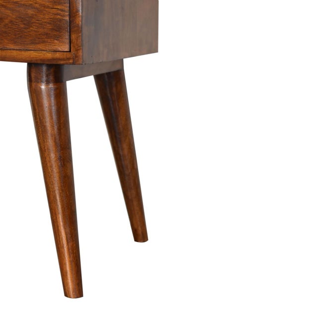 Chestnut Solid Chestnut Night Table With Brass Details For Sale - Image 8 of 8