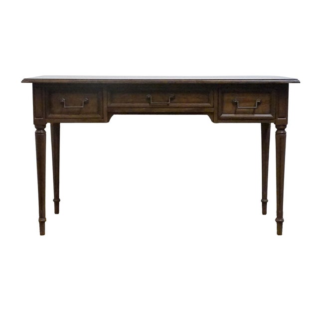 Century Furniture Solid Walnut Italian Provincial 50" Writing Desk For Sale - Image 9 of 12
