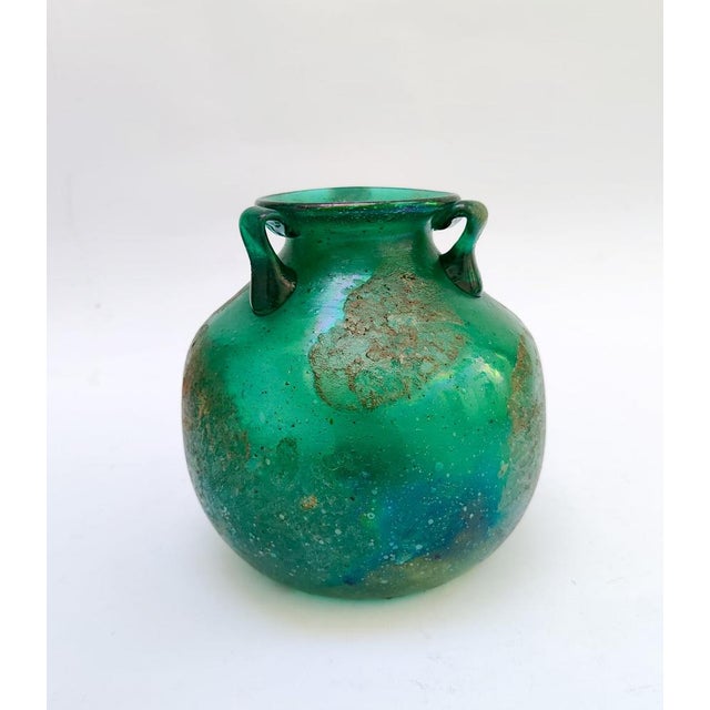 Forest Green Murano Glass Vase by Paolo Rossi, 1970s For Sale - Image 8 of 11