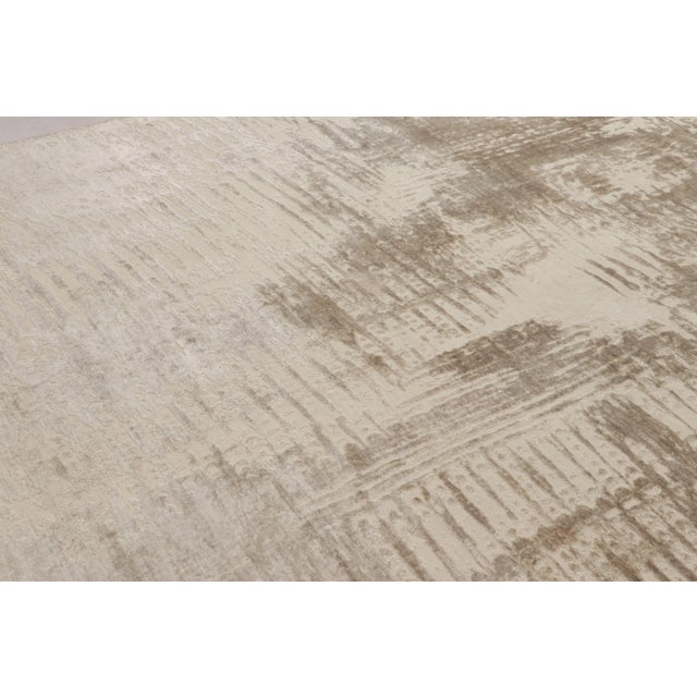 Rug & Kilim Rug & Kilim's Modern Abstract Rug in Taupe and Ivory Wash For Sale - Image 4 of 8