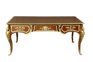 Antique Louis XV Desk in Wood and Leather