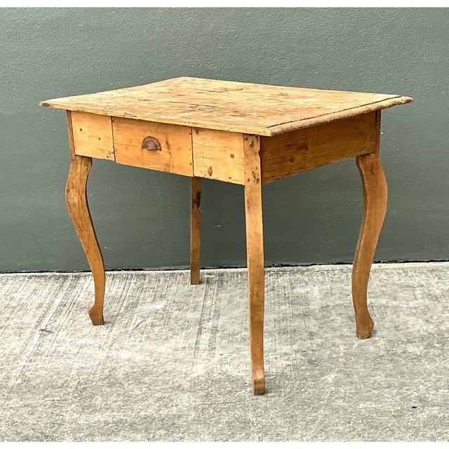 Vintage Rustic Wood Writing Desk For Sale - Image 9 of 12