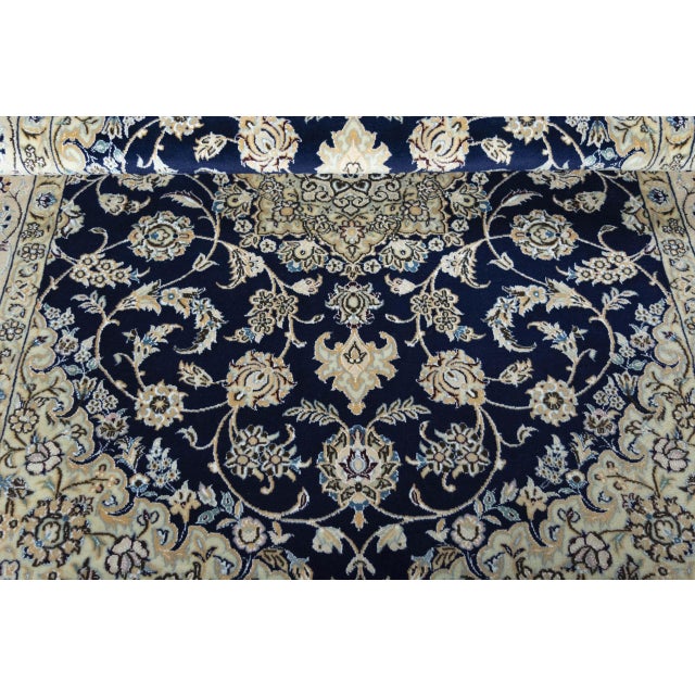 Hand-Knotted Nain Rug with Floral Medallion For Sale - Image 9 of 12