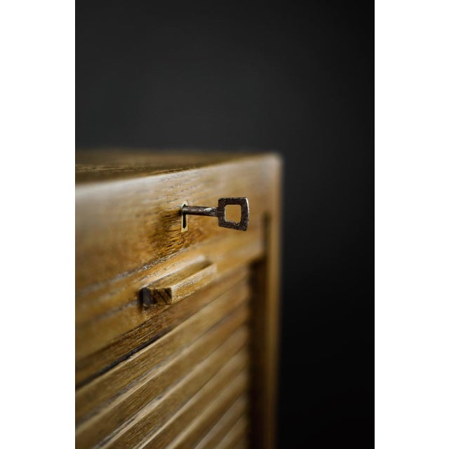 Vintage Industrial Danish Brown Oak Cabinet with Multiple Drawers, 1950s For Sale - Image 17 of 18