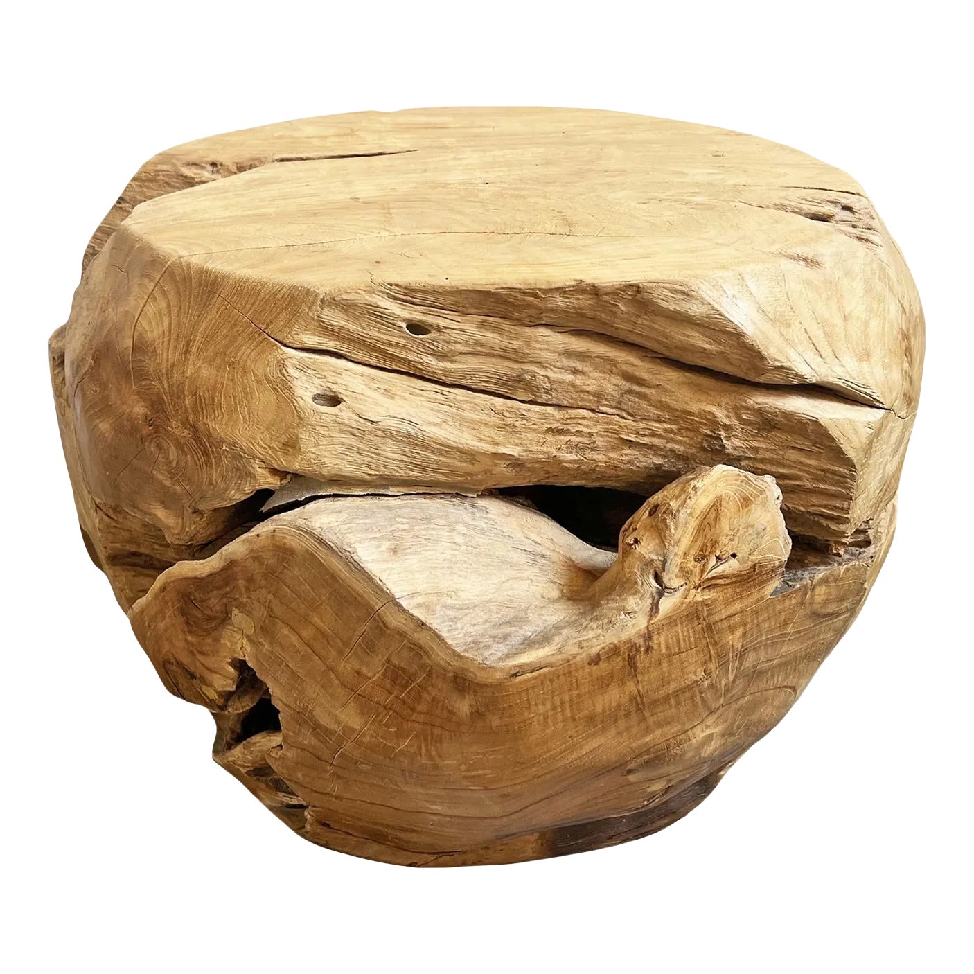Raw Teak Root Ball Stool Chairish