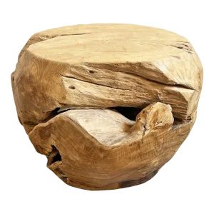 Vintage Raw Teak Root Ball Stool