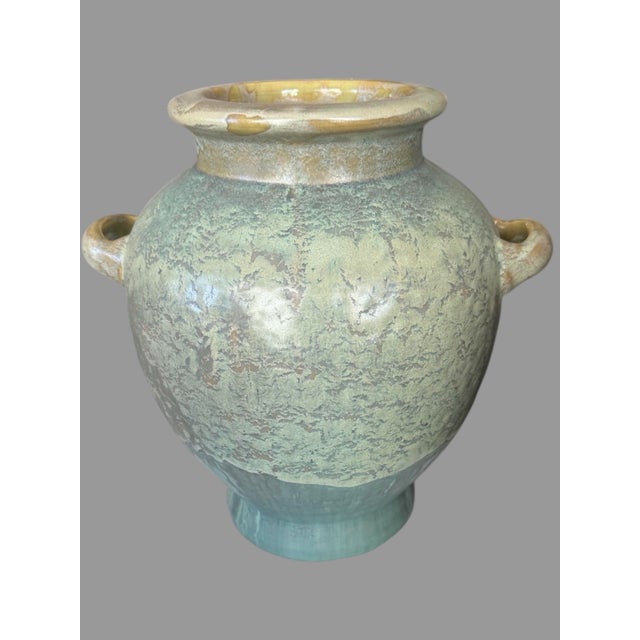 Large & Impressive Vintage Fulper Double Handled 12" Art Pottery Vase For Sale - Image 9 of 12