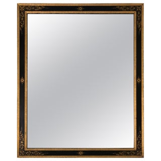Large Black and Gold Regency Style Mirror For Sale