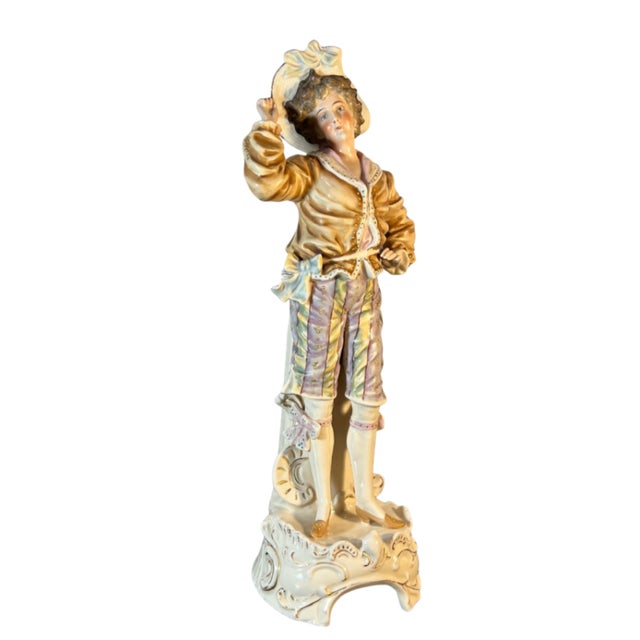 Antique Meissen Style German Porcelain Figurine Young Man For Sale - Image 12 of 18