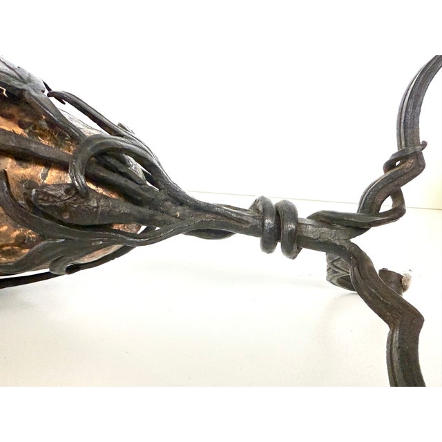 Copper Vase with Wrought Iron Snake and Leaves attributed to Alessandro Mazzucotelli, 1890s For Sale - Image 12 of 15