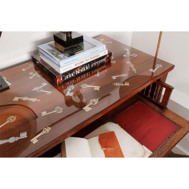 Fornasetti Decorated Antique Italian Writing Desk For Sale - Image 9 of 16