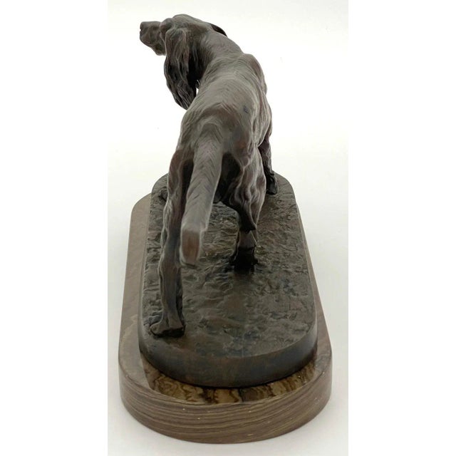 Metal 19th C. French Bronze of a Hunting Dog in Landscape in the Style of Pj Mene For Sale - Image 7 of 11