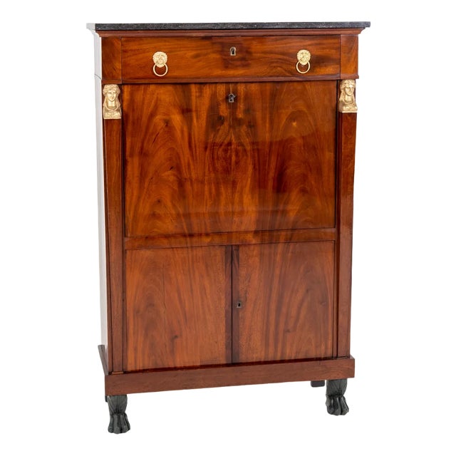 Empire Secretary with Flap, France, 1810s For Sale