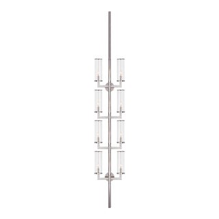 Kelly Wearstler for Visual Comfort Signature Liaison Statement Sconce in Polished Nickel with Clear Glass For Sale