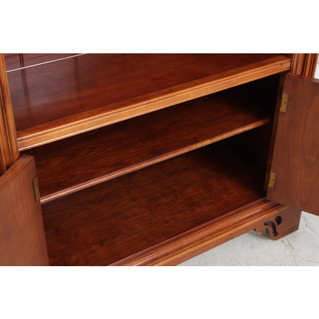 Wood Pair of Lexington Irish Country Cherry Tall Bookcases For Sale - Image 7 of 18