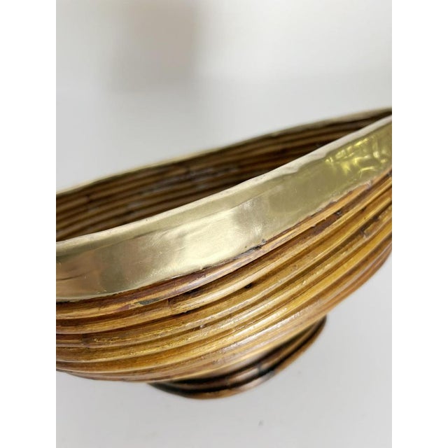 Gold Wicker and Brass Fruit Basket, France, 1960s For Sale - Image 8 of 12