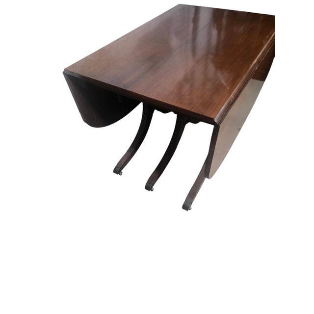 Mid-20th-Century Duncan Phyfe Style Mahogany Drop-Leaf Extension Dining Table For Sale - Image 10 of 10