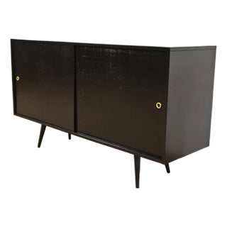 Paul McCobb Planner Group Mid-Century Modern Black Lacquered Sideboard Credenza, Newly Refinished For Sale