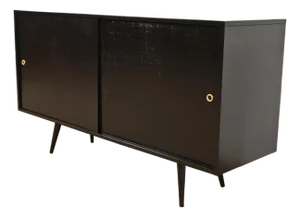 Paul McCobb Planner Group Mid-Century Modern Black Lacquered Sideboard Credenza, Newly Refinished