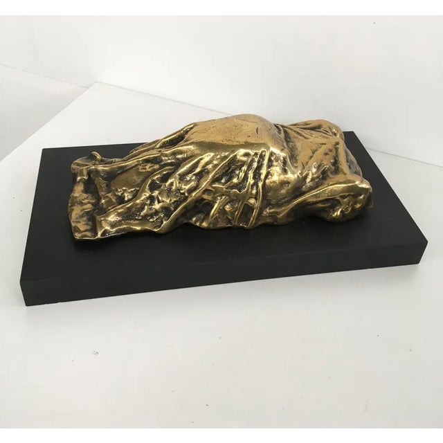 Gold Vintage Italian Bronze Abstract Sculpture by Furio Giovannacci, 1980 For Sale - Image 8 of 11